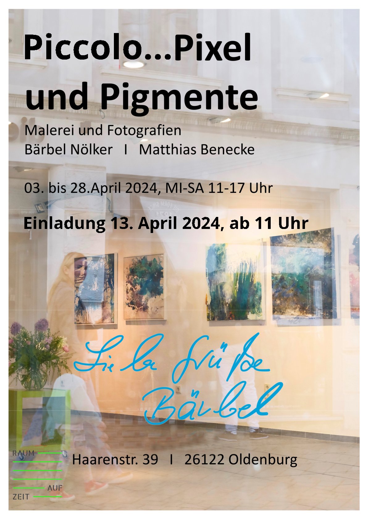 Flyer "pixel und Pigmente" Bärbel Nölker und Matthias Benecke