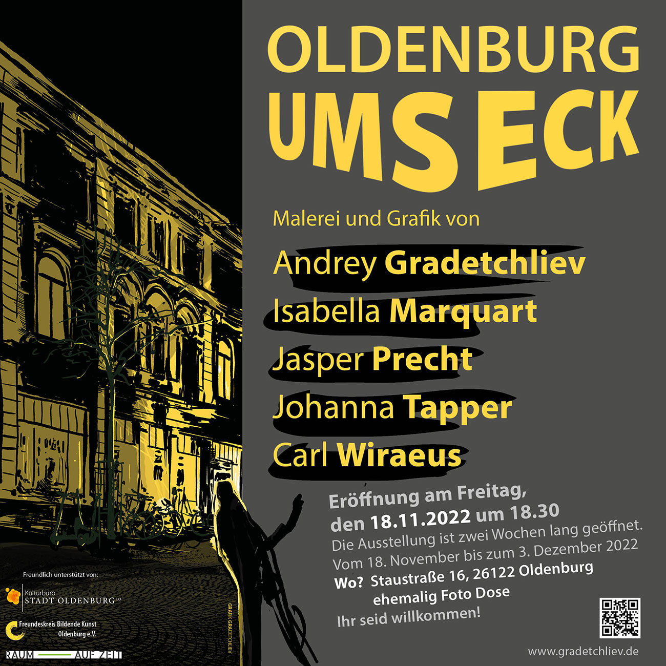 Plakat zur Ausstellung Oldenburg ums Eck